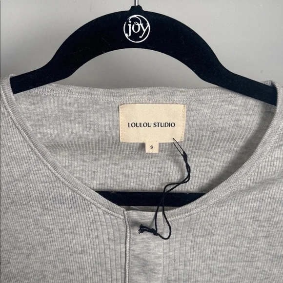 Loulou Studio Arro Ribbed Mélange Cotton Ribbed Long Sleeve Bodysuit Size Small - Picture 3 of 8